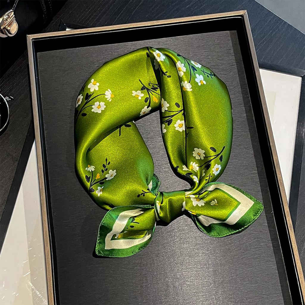 100% Seidentuch Damen Hals Haare Foulard Quadratisch Hijab Schals Bandana Neues Wickeltuch Maulbeer Frühling Stirnband Schals