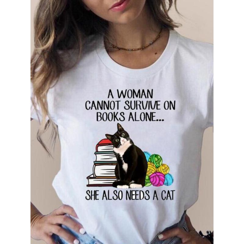 Imprimat T Moda 3D Pisică Tendință minunată Îmbrăcăminte pentru femei drăguță Haine cu mânecă scurtă Tricouri de vară Tricou grafic pentru femei