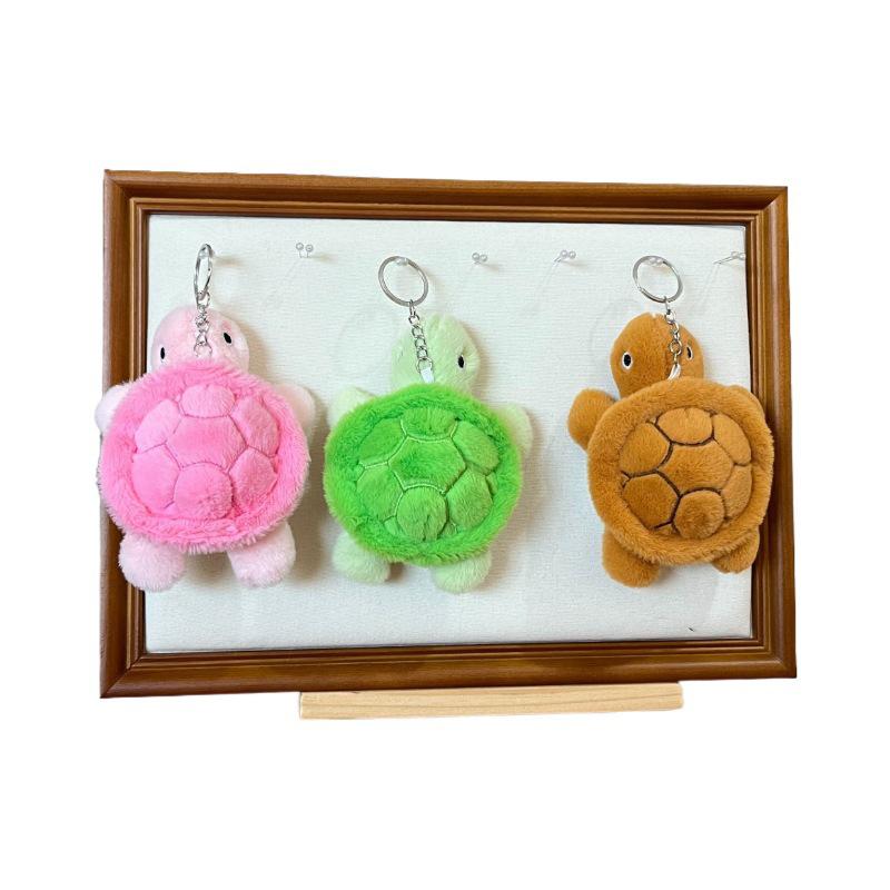 Little Turtle Plush Doll Keychain Toys Soft Cute Cartoon Tortoise Car Keyrings Fill Dolls Bag Pendant Couple Pendant Toys Gifts