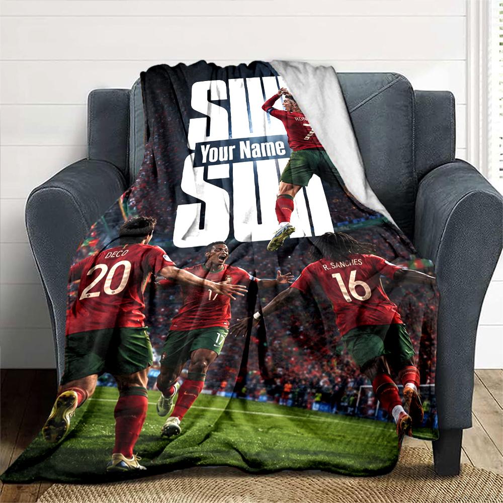 Cristiano Ronaldo (73) Personalized Name Blanket Gift Personalized Blanket Ultra-Soft Perfect for Seaside Bed Livingroom Office Chair for All Occasion