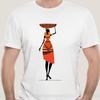 T-shirt African Woman Ethnic with Plate On Men T Shirt Men Clothing Plus Size Classic Short Sl