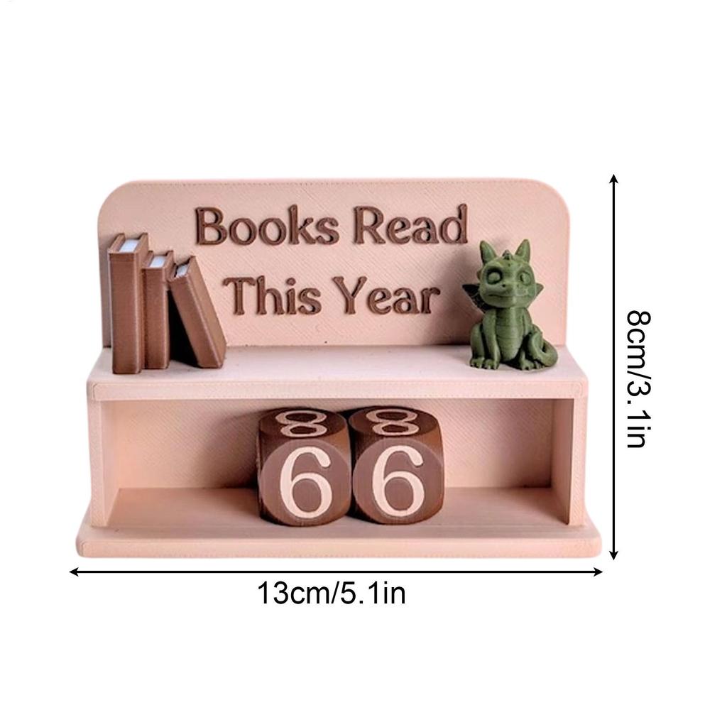 Books Reading Counter Decorative Encouraging Fun Convenient Read Tracker Book Lover Sign Library Decor for Home Office Table