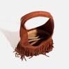 New Autumn/Winter Medela Handmade Tassel Large Capacity Tote Bag, Suede Single-Shoulder Casual Dune Style Underarm Bag