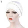 Modny Jednokolorowy Pleciony Muzułmański Turban Kapelusz Chemo Bandana Headwrap