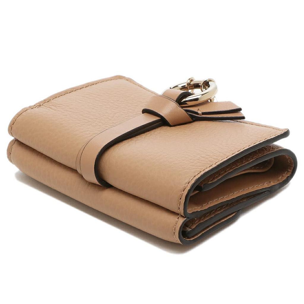 Chloe Alphabet Mini CHC21WP946 F57 26X Tri-fold Wallet, Beige, Women's, [Used]