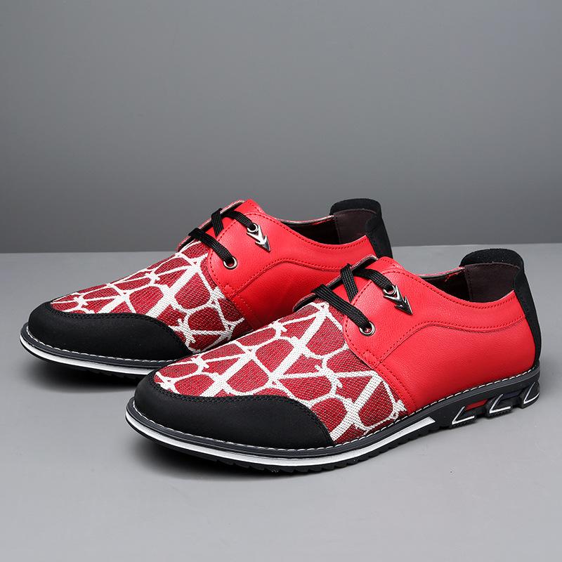 

Xiyin temu men s casual shoes do not stink in summer Korean version of large size leather shoes men s shoes 50 38 красный