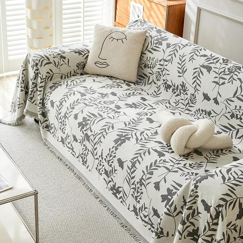 

Вышитое полотенце для дивана, универсальный секционный чехол для дивана с защитой от царапин от кошек, мягкий противоскользящий чехол из синели для гостиной 180x130