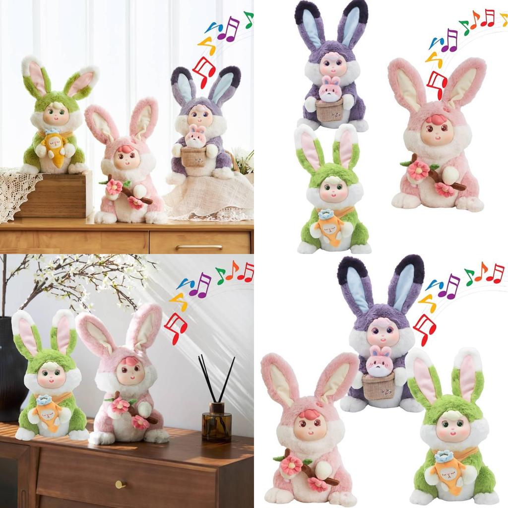Niedliches elektrisches Plüschtier Hase, entzückende weiche Puppe, perfektes Geschenk für die Freundin
