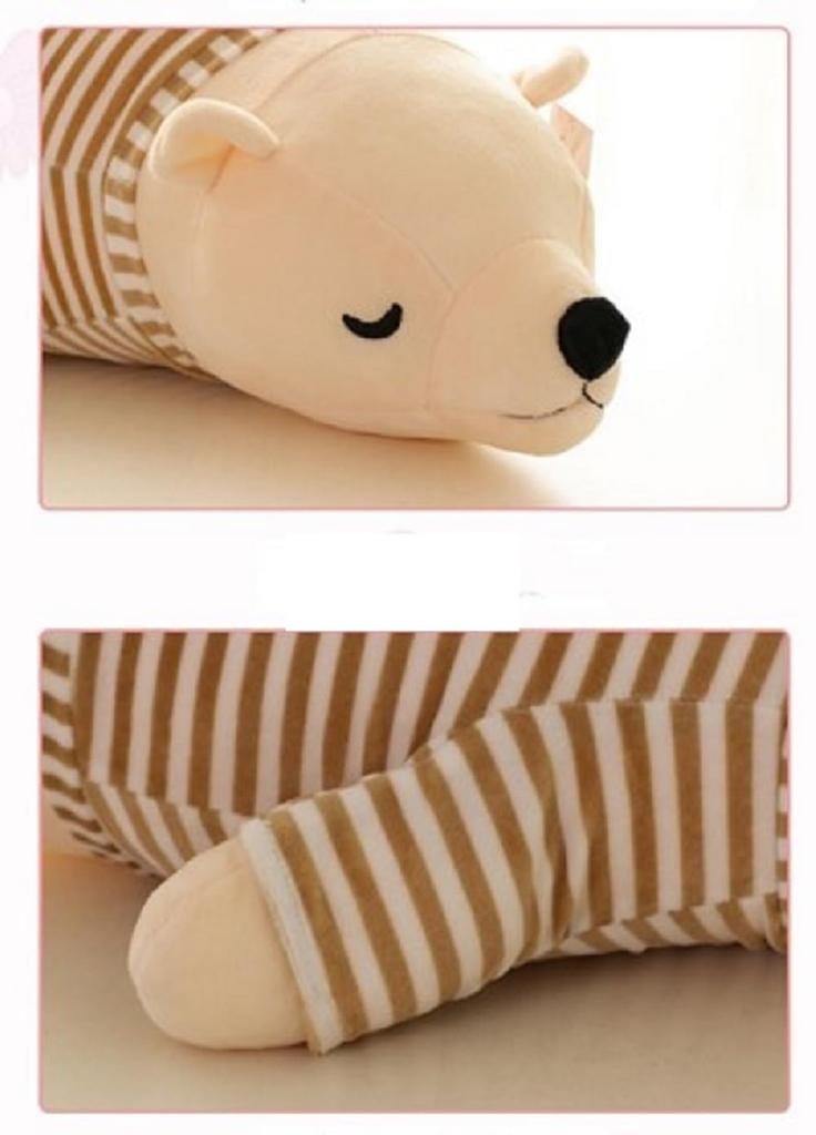 Polar Bear Plush Body Pillow, 70cm, Brown, with Vest, Perfect Gift for Children, Friends, Girlfriends, and Boyfriends