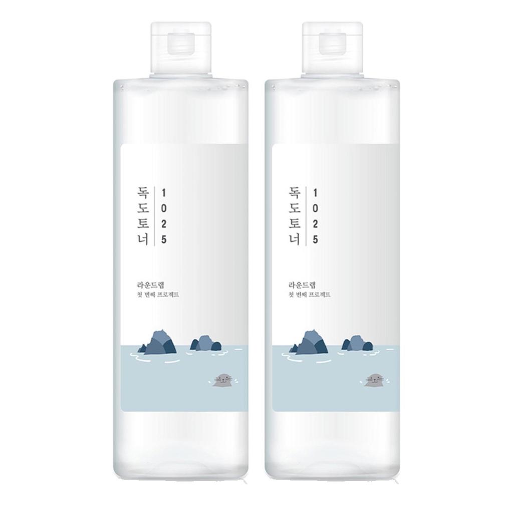 Round Lab 1025 Dokdo Toner 500ml (Pack of 2) – Jumbo Size Hydrating Facial Toner for Gentle Exfoliation and Sensitive Skin