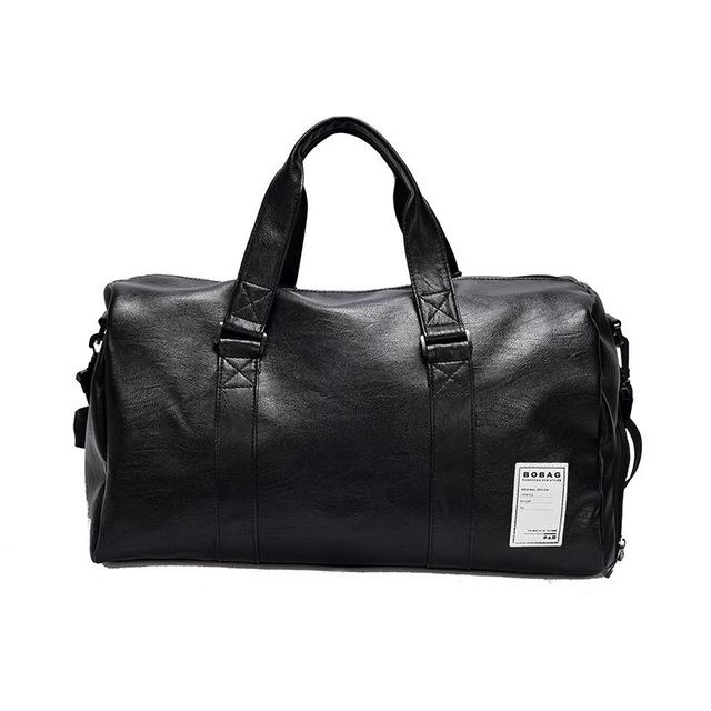 Fashion PU Leather Handbag Men Women Gym Bag Large Capacity Sports