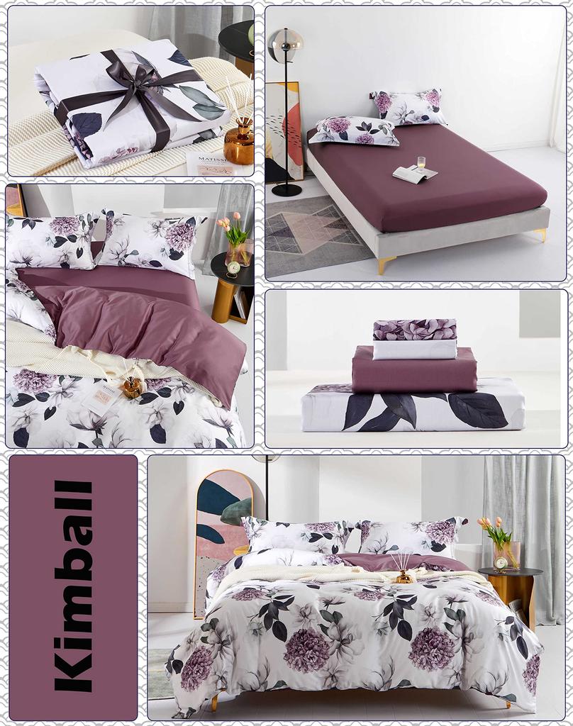 MILDLY Duvet Cover Single 4 Piece Set Egyptian Extra Long Cotton Duvet Cover Set Duvet Cover Fitted Sheet 300TC Satin Good To the Touch and Highly