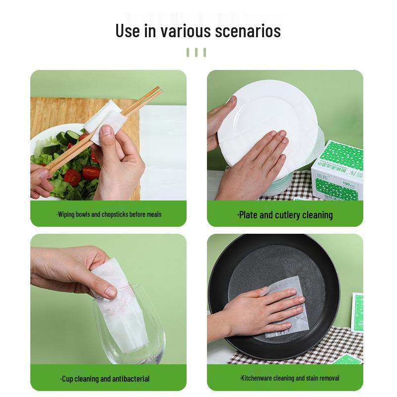 Disposable Cleaning Wipes for Kitchen Bowl, Chopsticks, and Tableware - Ideal for Catering, Hotels, and Fast Food Use