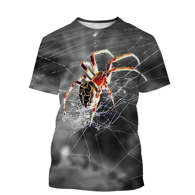 Fashion Insect Spider T Shirt For Men Animal Pattern Short-sleeved T-shirt Funny Casual Streetwear Summer Tops Cool Tee Shirt