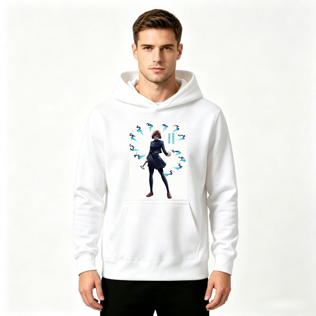 Men's Print Pullover Hoodie, Anime Character Nobara Printed Casual Long Sleeve Sweatshirt for Daily Wear