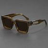 UV400 Square Frame Sunglasses Men Women PC AC Lens Non-Polarized Fashionable Geometric Temples Driving Outdoor