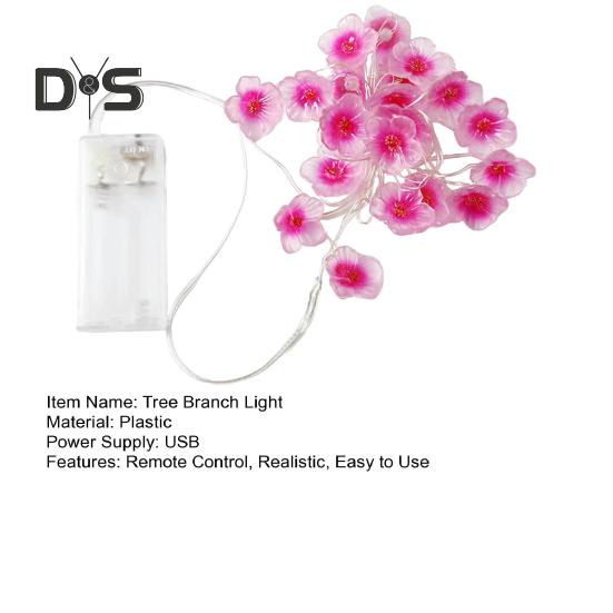 LED Cherry Blossom Vine Light Strip with Remote Control Multiple Lighting Modes Cherry LED Tree Branch Lights Wall Decor