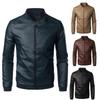 Giacca da Moto da Uomo in Ecopelle PU Slim Fit - Stile Coreano Primavera/Autunno con Collo Rialzato