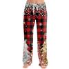 Women's Casual Pants with Christmas Print, Loose Fit, Stylish, for Holiday and Festive Occasions