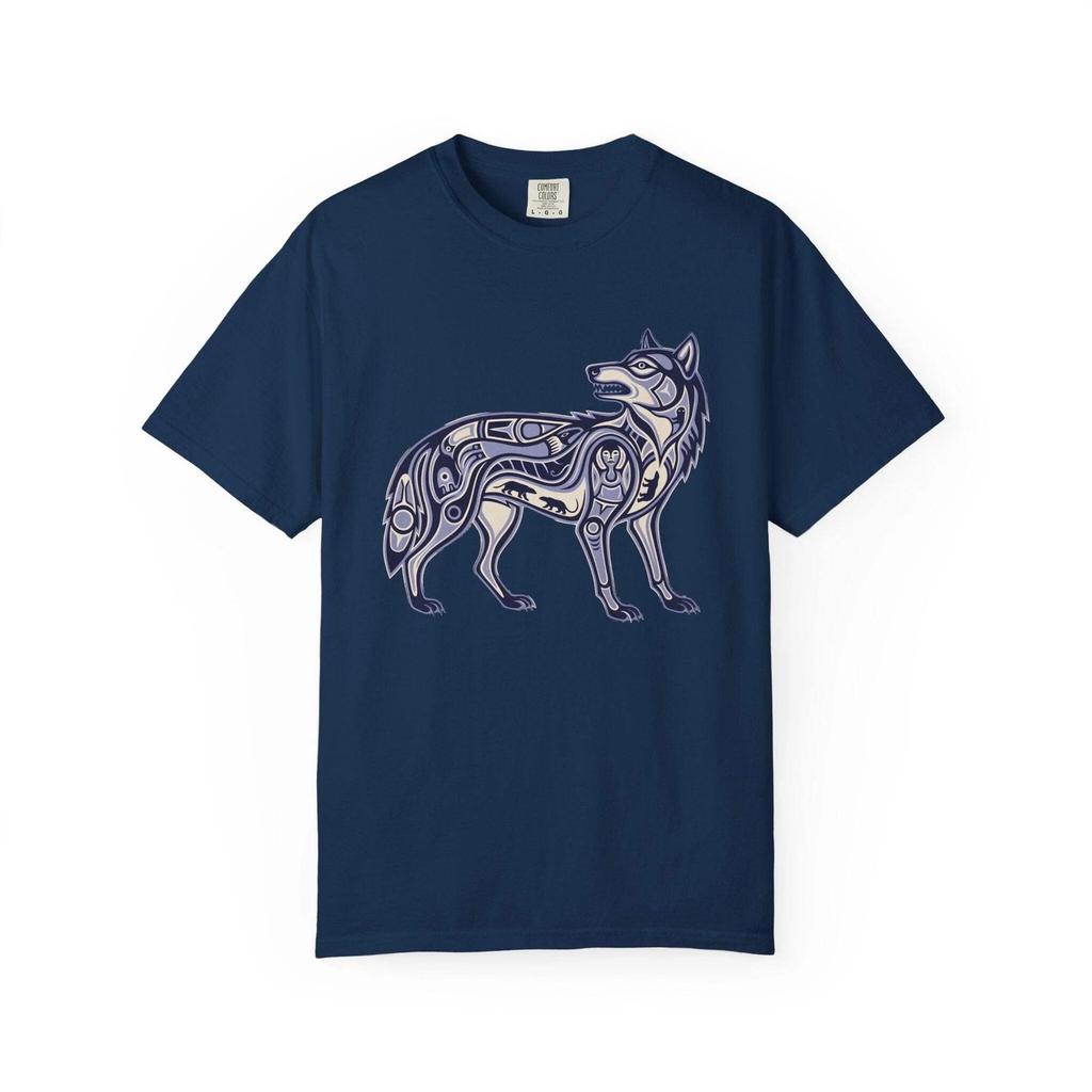 Inuit Inspired Wolf Symbol T-Shirt | Tribal Animal Graphic Unisex Tee Shirt