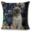 Pet Cartoon Animal Pillowcase Cute Watercolor Cat Cushion Cover Decor Sofa Home Car Children's Room Pillowcase