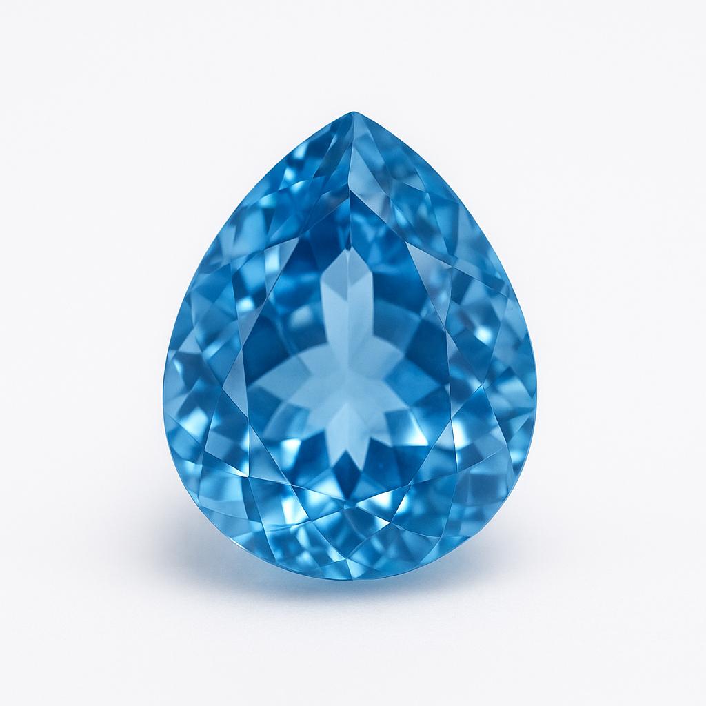 High Quality Natural Blue Aquamarine Pear Cut 12.89 Ct Certified Loose Gemstone