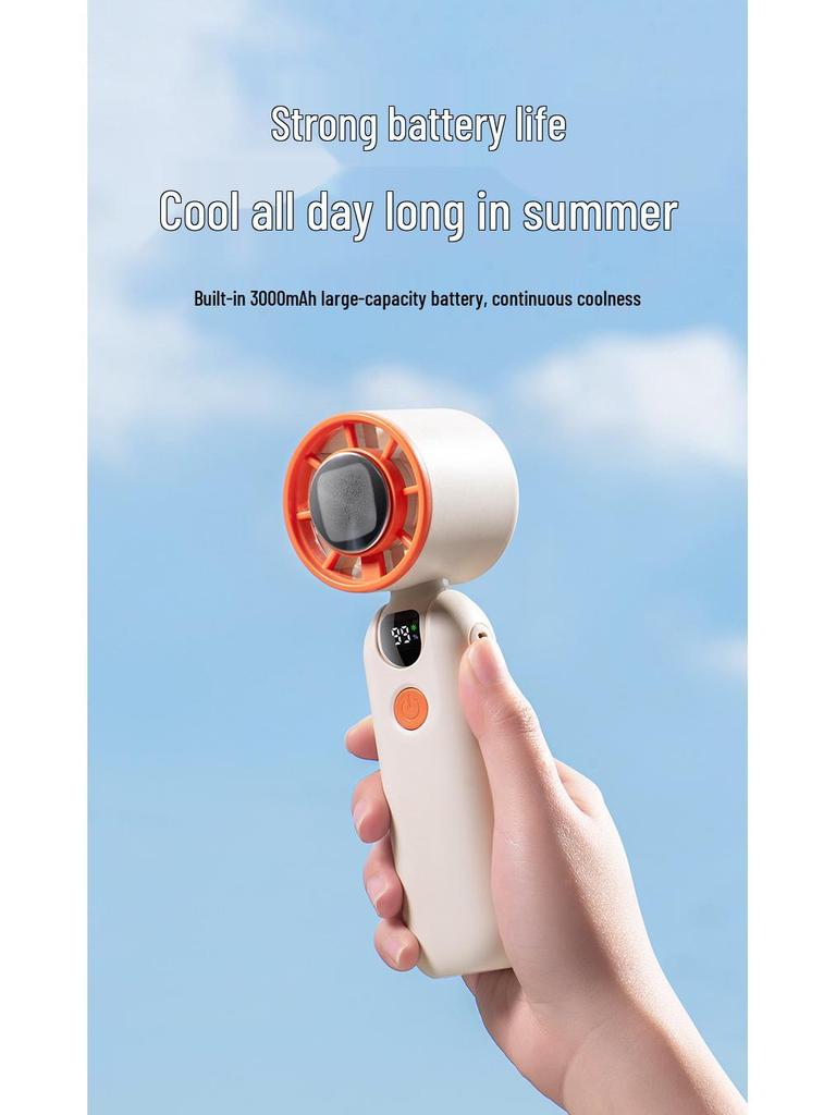 2026 High-Speed Cooling Ice Pack Foldable Digital Display Portable Silent Outdoor Fan