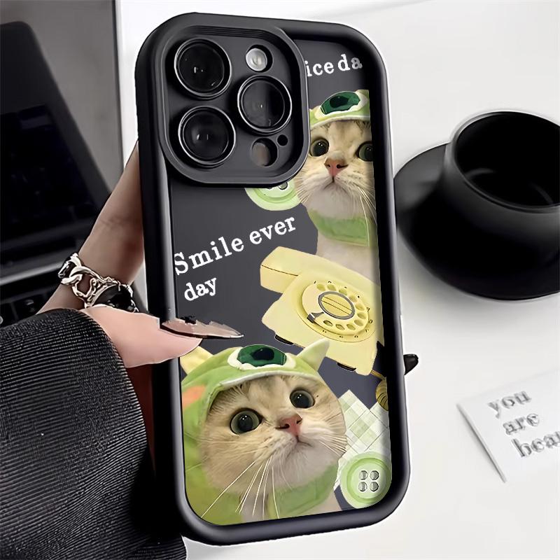 Silicone Cat Animal Phone Case For iPhone 11 13 15 16 Pro Max 14 12 XS X XR 7 8 Plus SE 14promax 15promax Shockproof Funda Cover