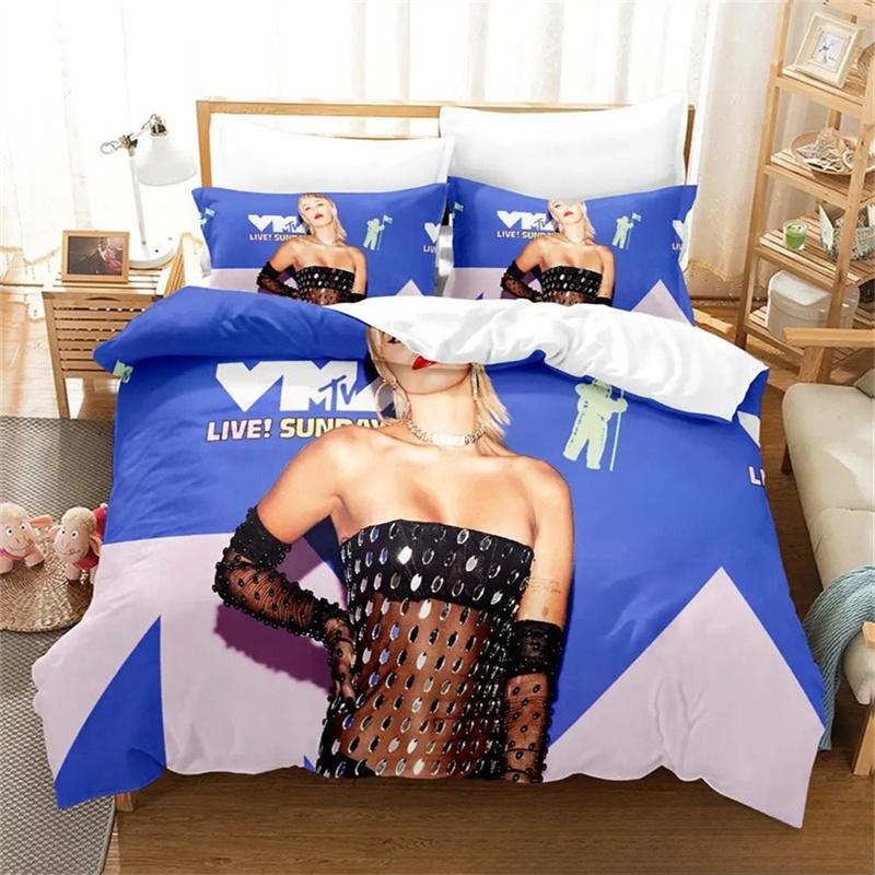 Fashion 3D Print Singer M-Miley Cyrus Bedding Set Boys Girls Twin Queen Size Duvet Cover Pillowcase Bed Kids Adult Duvet Cover