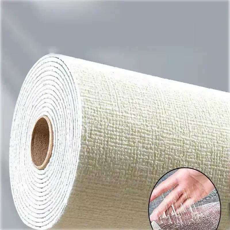 Self-Adhesive Linen Wall Sticker Wallpaper Waterproof Wall Covering Panel for Living Room Bathroom Bedroom Interior Decoration