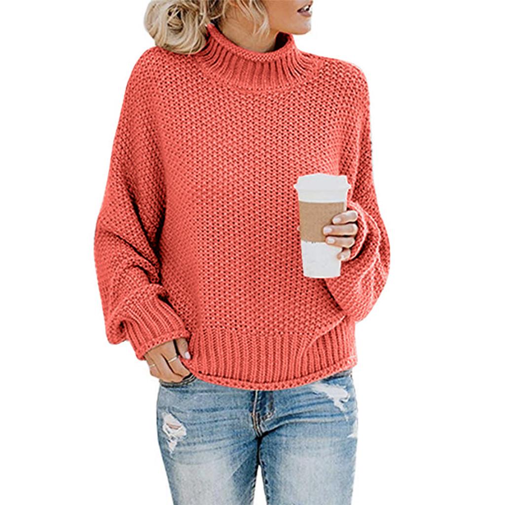 Womens Off The Shoulder Sweater Casual   Knitted Loose Long Sleeve Pullover