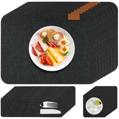 24 adet Amerikan Servisi Keçe Bardak Altlığı Çatal Bıçak Takımı Çantası Isıya Dayanıklı Tabak Sofra Takımı Matı Mutfak Restoran Parti Masa Yemek Yeri Matı