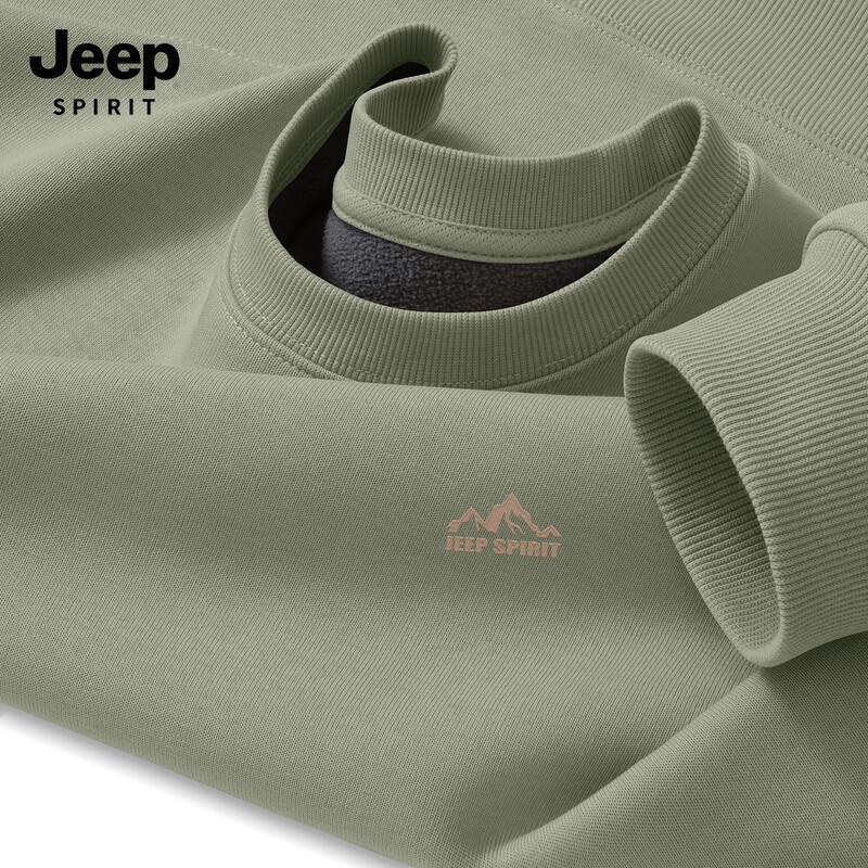 JEEP SPIRIT Men's Fleece Lined Crew Neck Sweatshirt