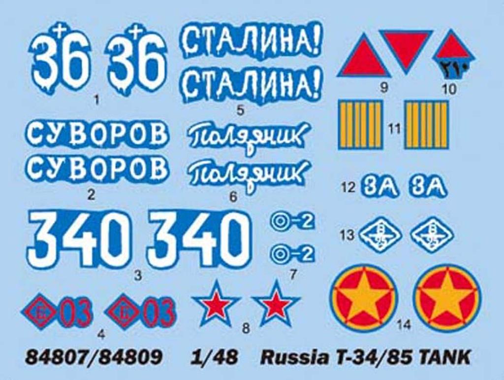 Hobby Boss 1/48 Russian Tank T-34/85 1944 Model Plastic Model