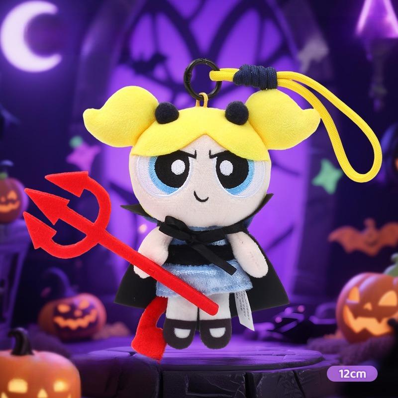 Kawaii The Powerpuff And Girls Serie 12cm Schattig Pluche Speelgoed Sleutelhanger Cartoon Figuur Creativiteit Vormgeving Pluche Speelgoed Sleutelhanger Cadeau 12cm