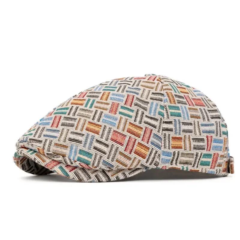 

Spring Plolyester Print Newsboy Caps Men Octagonal Hat Women Painter Beret Hats 44 56-60cm wear
