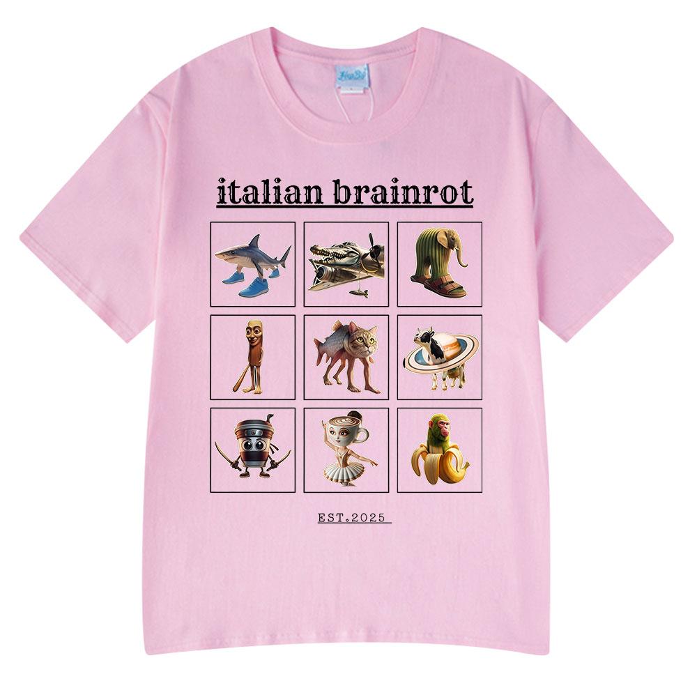 Italian Brainrot Funny Meme T-shirt Tralalero Tralala Tung Tung Tung Sahur Bombardiro Crocodilo Lirili Larila Men Women T Shirts