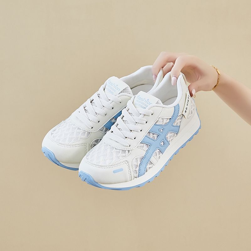 Dexun little white shoes women's mesh breathable 2025 summer new versatile super fire Forrest Gump shoes casual and lightweight running shoes
