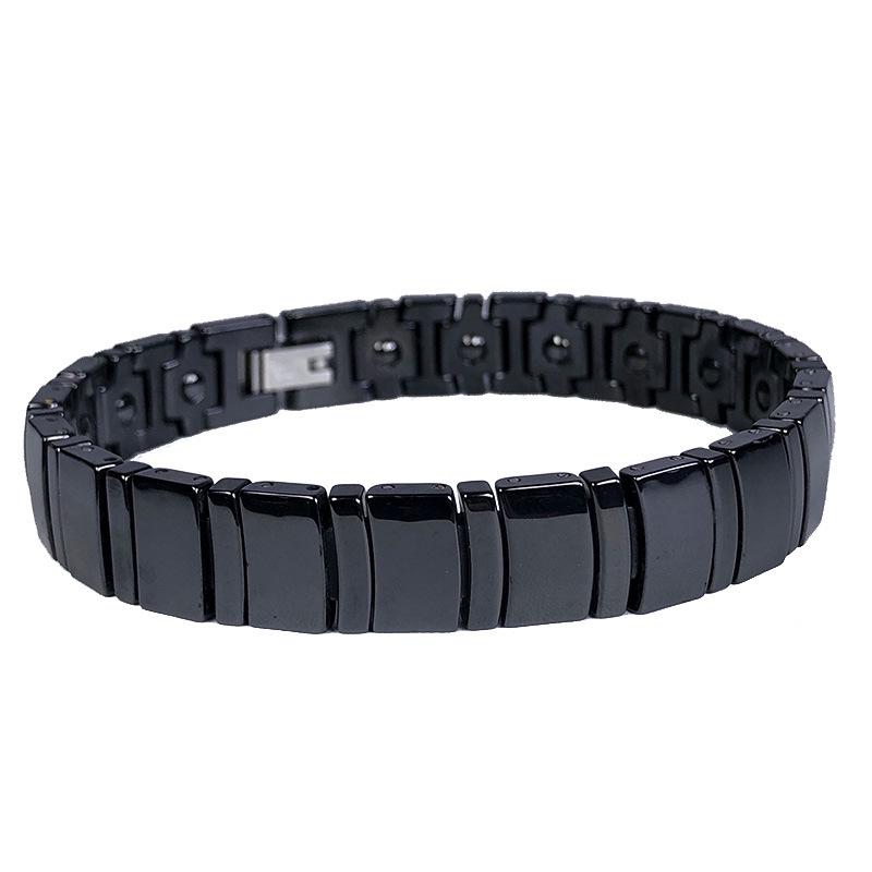 Schwarz-Weiß Keramik Magnetisches Herrenarmband - Weihnachtsgeschenk