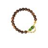 Agarwood Emerald & Hetian Jade Sterling Silver Beaded Bracelet - New Chinese Style
