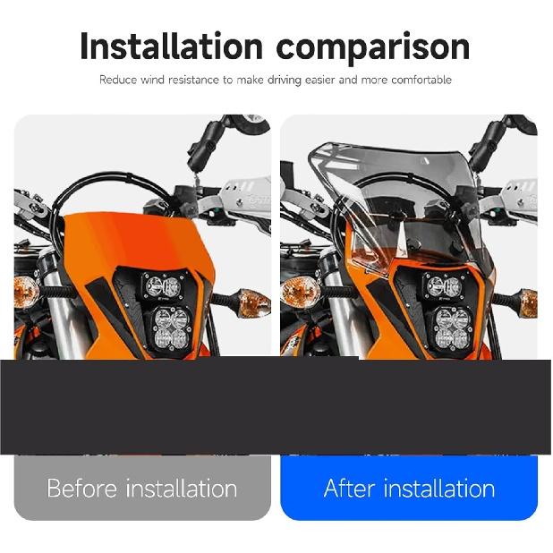 Kompatibilné s Všetky 690 SMCR Enduro / 500 450 350 300 250 SM SMCR EXC XC XCW 125-500 Motocykel Čelné sklo Veterný štít Deflektor vetra