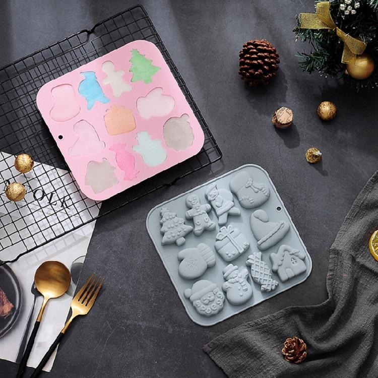 Christmas Themed Baking Mold Cake Silicone Mold for DIY Crafting Candy Fondant Molds Cupcake Chocolate Toppers Decor