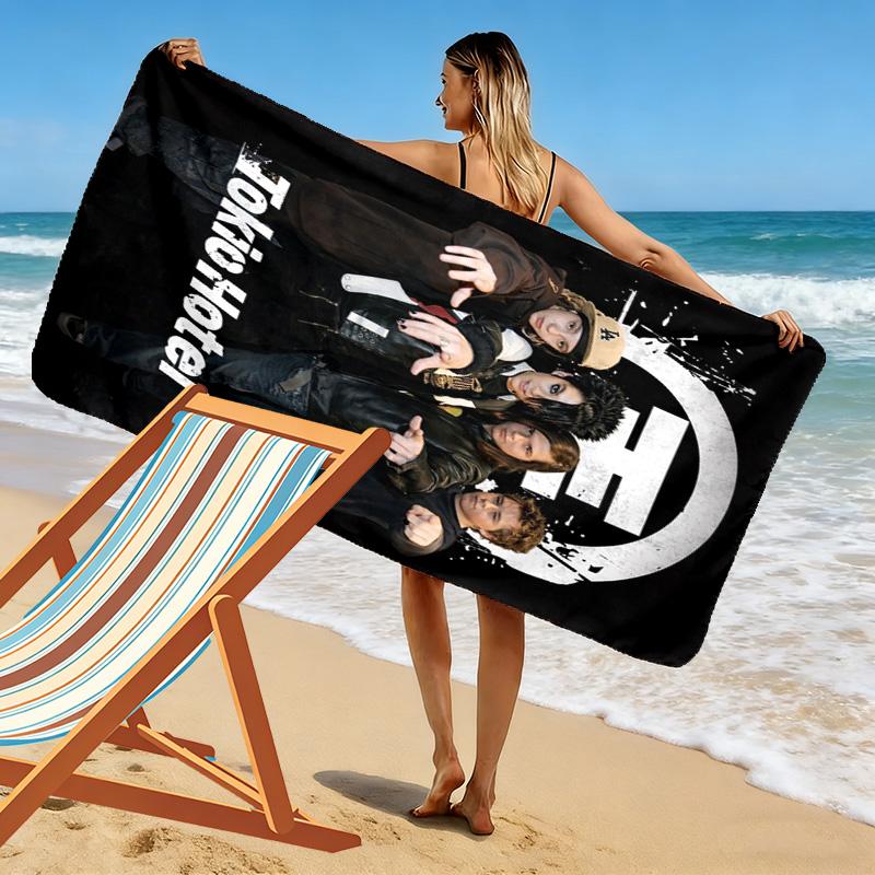 Tokio Hotel Print Strandtuch, Großes Weiches Schnelltrocknendes Handtuch für Strand Camping Schwimmen