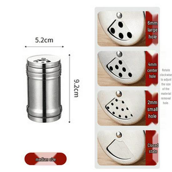 

Шейкеры для специй из нержавеющей стали для кухни и барбекю - Эксклюзив для новичков 0.4 Medium Stainless Steel Seasoning Jar - 1 Piece