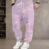 Men S Plus Size Geometric Printed Jogger Pants Black Gold Silver Drawstring Waist Side Pockets Cuffed Ankle