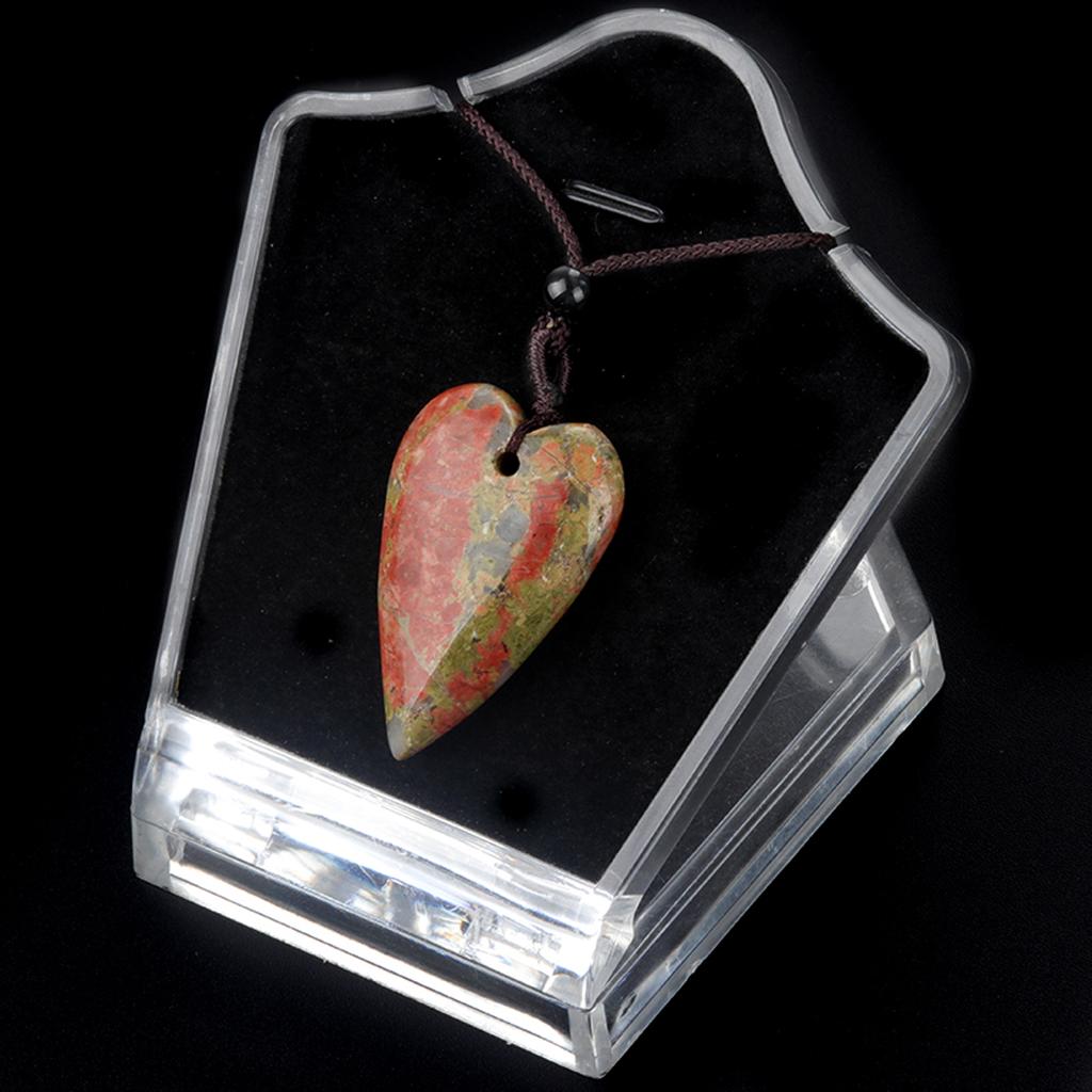 1 Stück Herz-Edelstein-Halskettenanhänger, Reiki-Heilkristall-Quarz-Amethyst-Achat-Stein-Anhänger mit Kette, Halsketten für Frauen, Schmuck, Geschenke, 40 x 25 mm