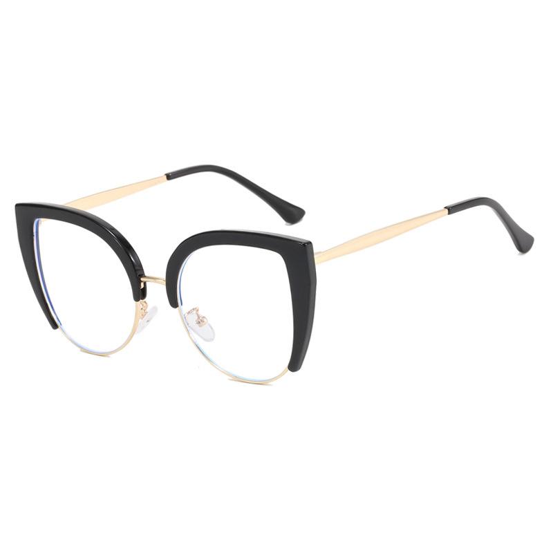 Quality Cat Eye Half Frame Glasses Anti Blue Light Oversized Retro Trend Fashion Eyewear for Women