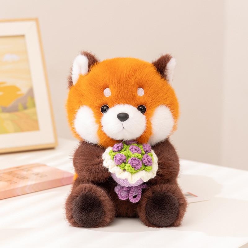 Sehr wertvolles Waschbär und Murmeltier Plüschtier mit umarmendem Blumen-Design für Kinder Geschenk-Sammlung