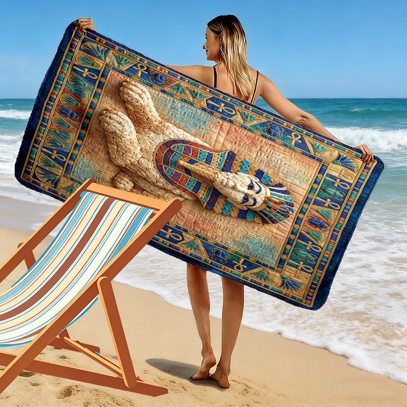 Motor Tractor Patchwork Print Beach Towel, Large Soft Quick Dry Towel for Beach Camping Swimming