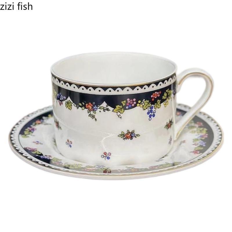Ceramic Flower Tea Cup Coffee Cup and Dish Set Afternoon Tea Set Water Cups Milk Mug Breakfast Cups Coffee Mug Juice Mugs